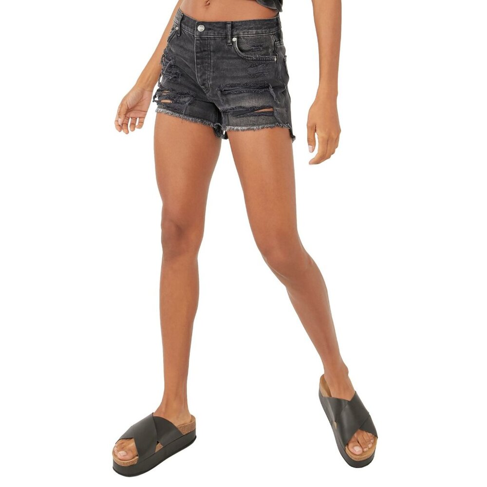 Free People Women's Maggie Distressed Shorts Gray Size 26